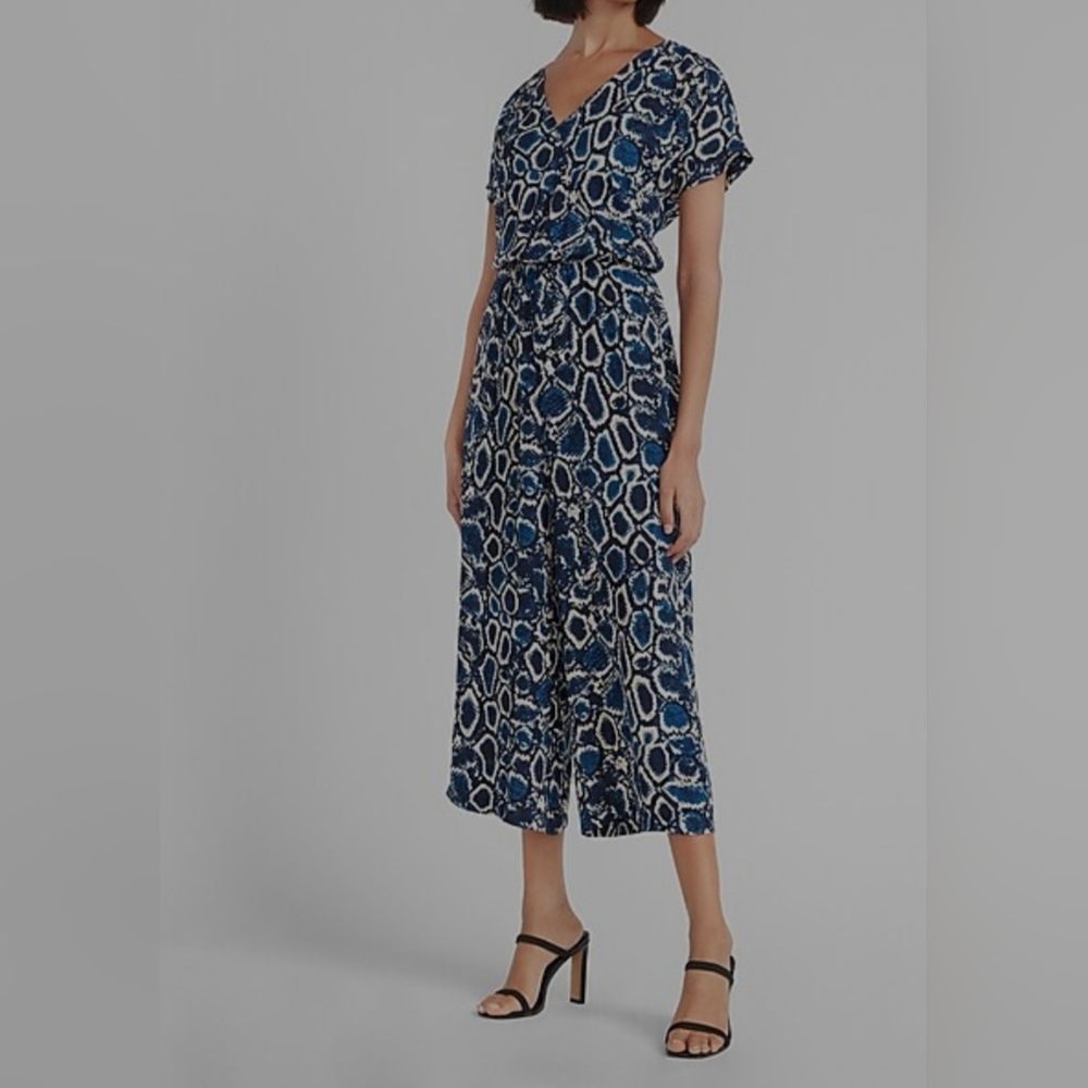 Snakeskin Wrap FrontCulotte Jumpsuit